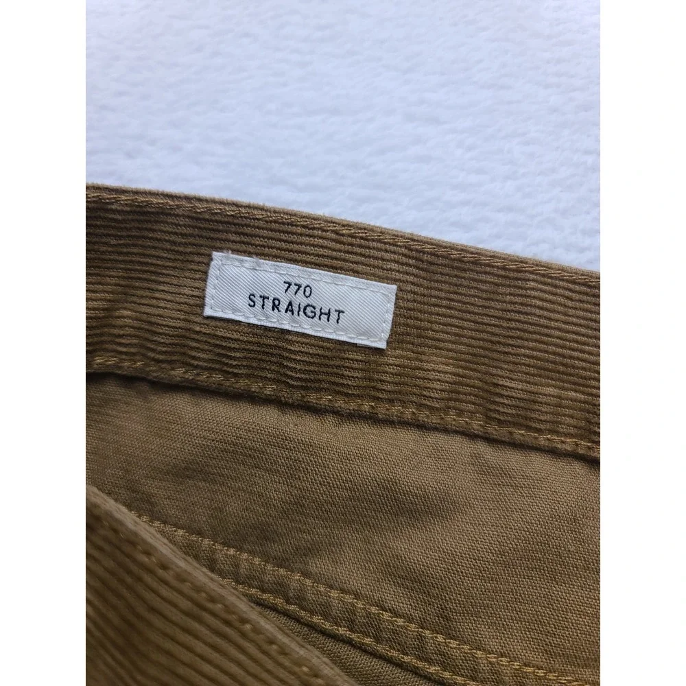 J. Crew 770 Straight Fit Corduroy Pants Men's 32x32 Brown Fine Wale 5-Pocket